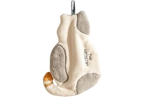 Fun Corals Fleece Towel Cartoon Cats Shape Super Absorbent Hand with Hanging Loop for Homes Kitchen Bathroom Deco Corals Flee