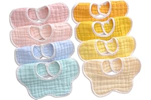 MUSBUY Baby Bibs Muslin Drool Teething Drooling Bibs for Baby Girl Boy Muslin Cotton