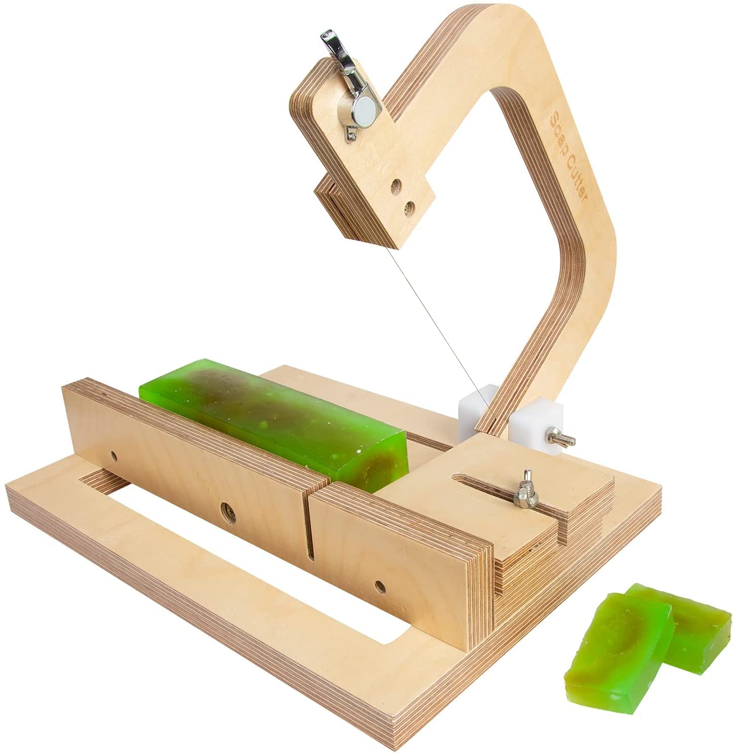 Wooden Soap Cutter Adjustable Wire Slicer Cutting Tool for Handmade Soap Making Candles Trimming Cheese DIY Cutting Making Tool (Style 1)