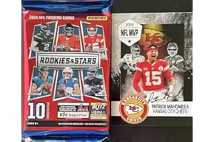 GENERIC 2021 Panini ROOKIES and STARS Factory Sealed Football Card Pack w/ 10 Cards - Plus Custom Novelty Mahomes Card Pictured