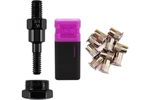 Amjoy Rivet Nut Tool Mandrel 1/4-20 and 10 Rivet Nuts, Rivet Tool Set Spare Part, Nutsert Tool Accessories Set Compatible with RZX/Astro Riveters