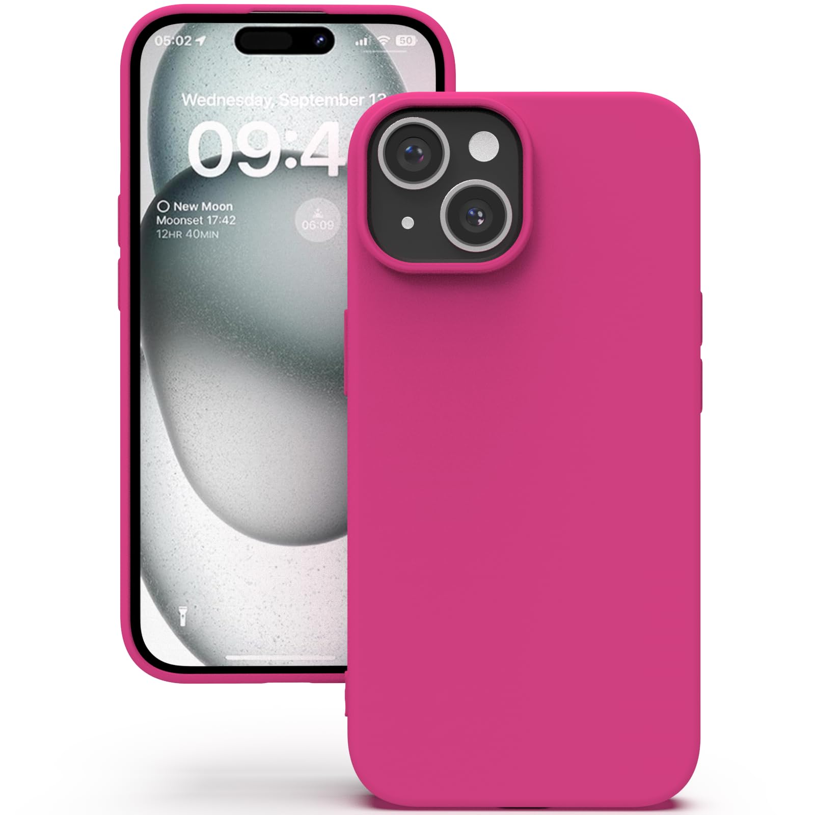 YATWIN Silicone Case for iPhone 15 Plus, Soft-Touch, Shockproof, DustProof, Antiskid Full Body Armour Phone Cover for Apple iPhone 15 Plus - Magenta — image 1