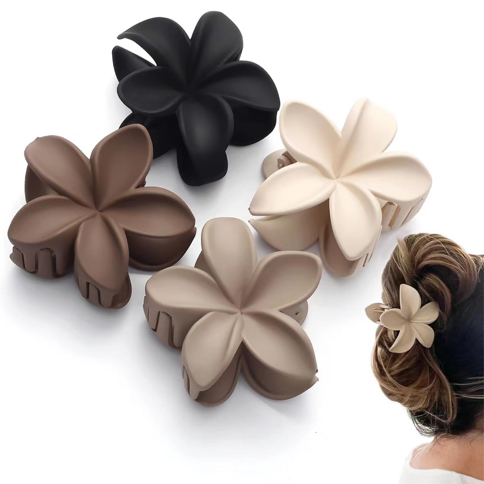 Ypkia 4 pcs Hair Claw Clips Matt Hair Clip Large Claw Clips Set for Women Thick and Thin Hair Accessories