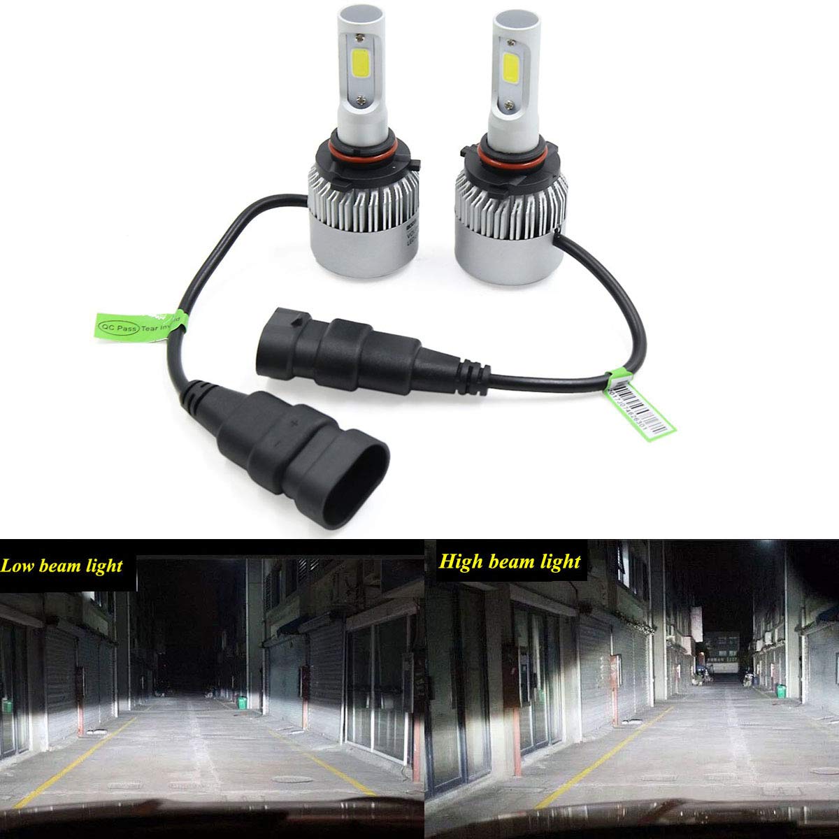 2PCS LED Headlight Low Beam Light High Beam Light Fog Light All-in-One Conversion Kit 9005 H10 HB3 Base 72W 6500K 8000Lm Xenon White Universal Fit Acura BMW Cadillac GMC Honda Lexus Mazda Oldsmobile