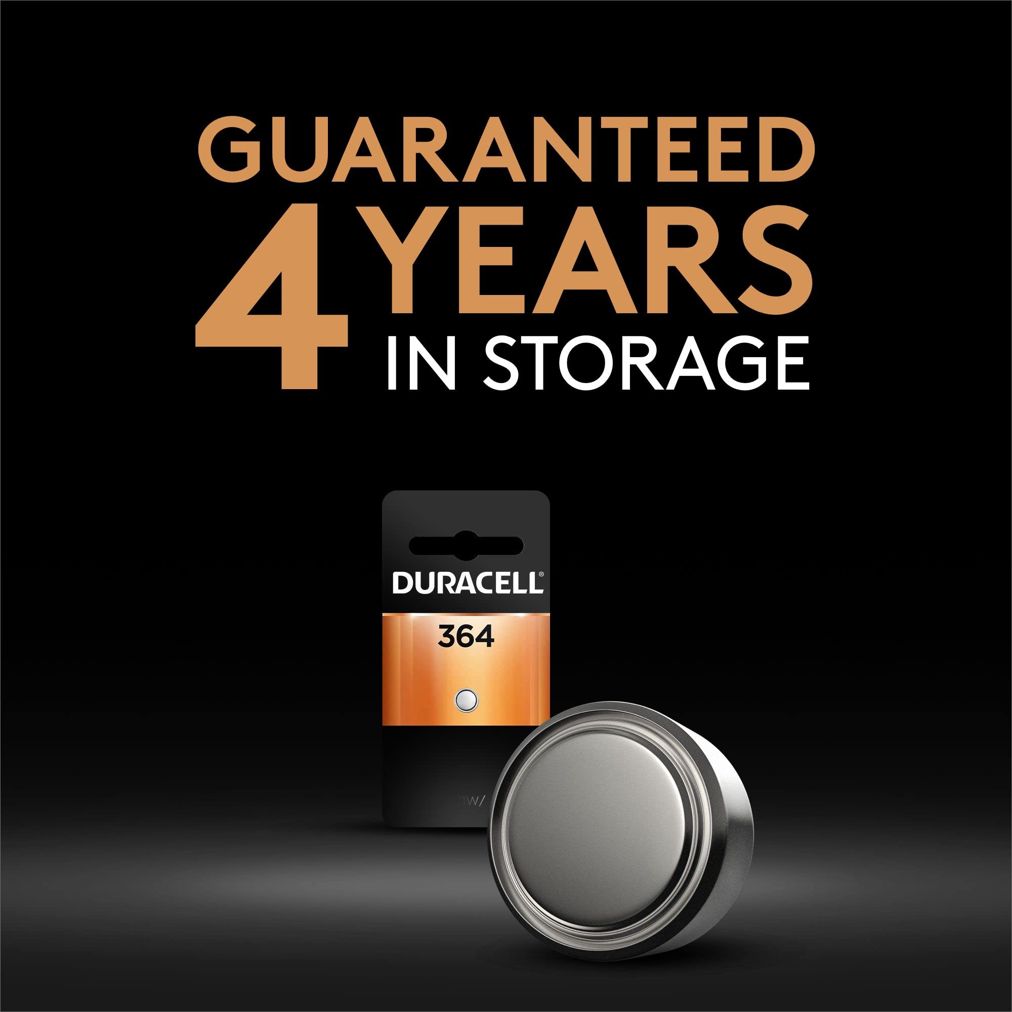 DURACELL Duracell 364 Silver Oxide Button Battery, 1 Count Pack, 364 1.5 Volt Battery, Long-Lasting for Watches, Medical Devices, Calculators, and More