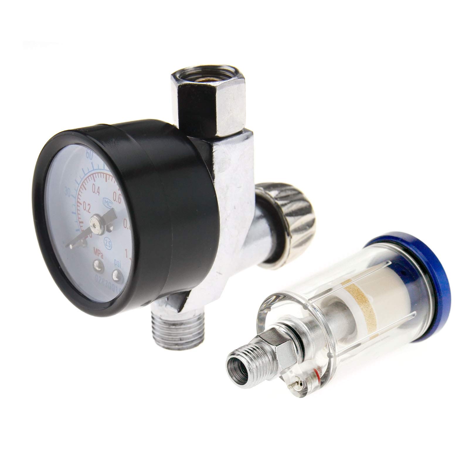 D2D In-line Water Trap Filter Tool Set Spray Gun Air Regulator Gauge