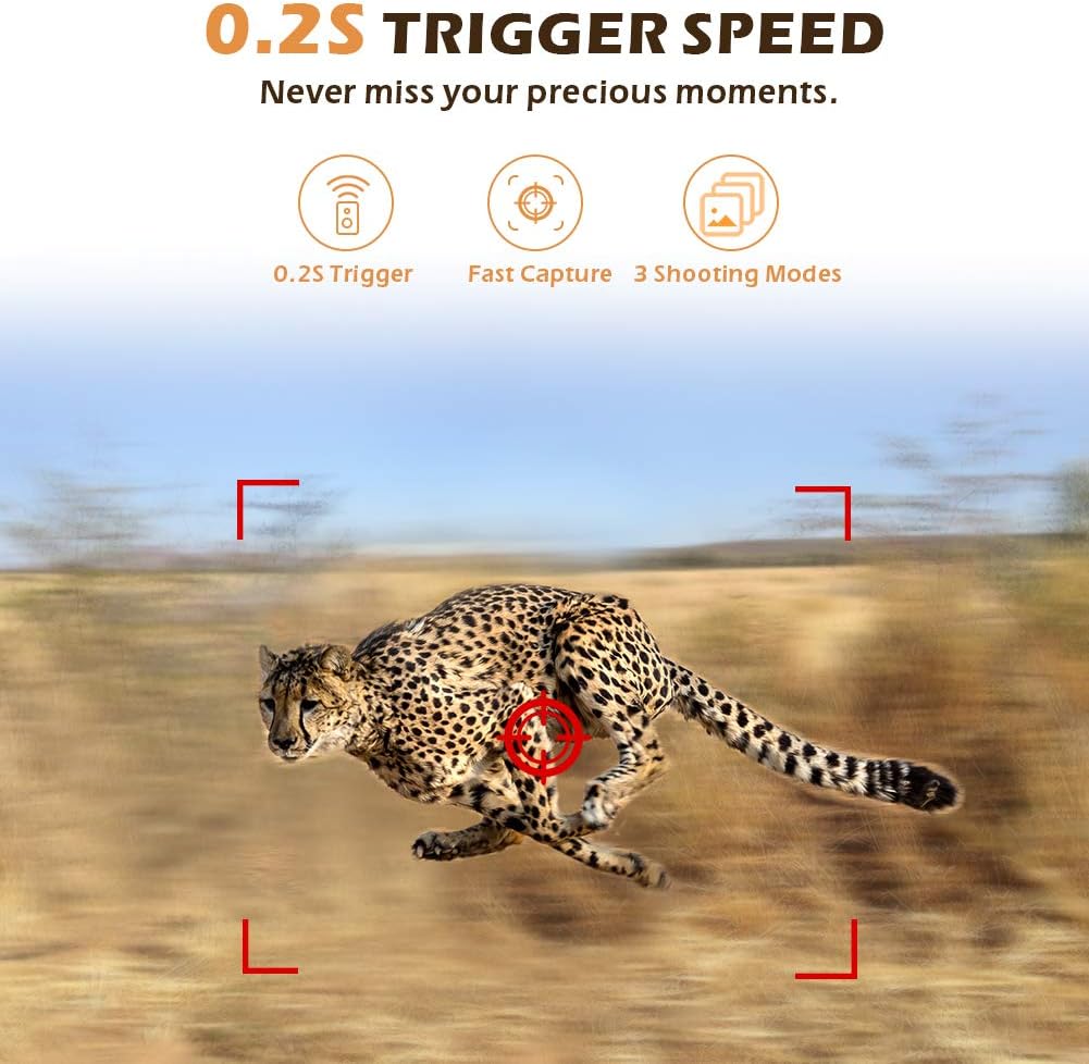 BZK Trail Game Camera - 20MP 1080P HD Waterproof Hunting Cam with Motion Activated Night Vision and 120° Wide Angle Lens for Outdoor Scouting, Wildlife Watching, Farm Monitoring: Electronics