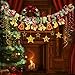 GorgeousRanch Christmas Party Decoration Banner Flag With Foil Swirl Ceiling Hanging Golden Stars (golden)For Fireplace Christmas Tree