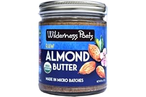 Wilderness Poets, Almond Butter - Organic Raw Nut Butter (8 Ounce) - Vegan, Gluten Free, Non GMO, No Salt, No Sugar