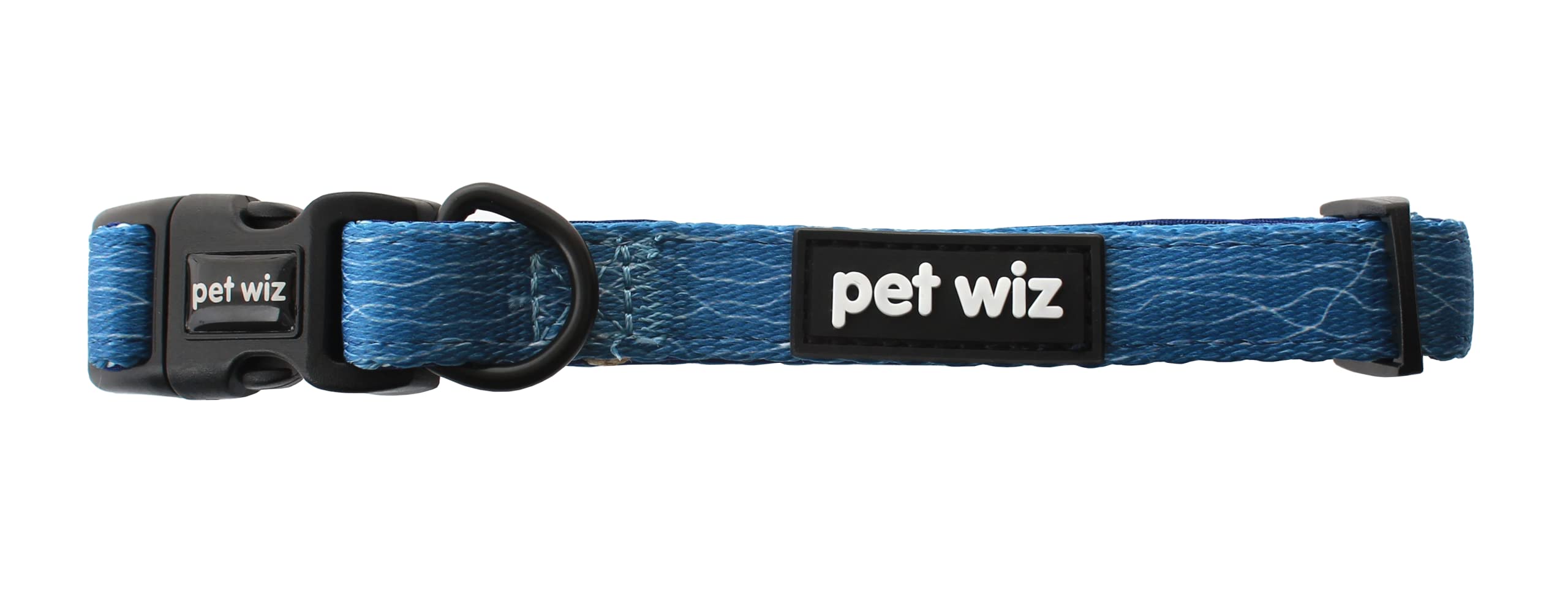 Adjustable Dog Collar with Neoprene Padding Features a Durable D Ring, in Adorable Designs. (Pawfect Waves, Medium)