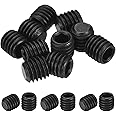uxcell 10Pcs Hex Socket Grub Screw, M5x5mm 304 Stainless Steel Head Socket Set Screws Flat Point Grub Bolt for Door Handles, Light Fixture Repair, Black