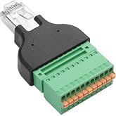 YAODHAOD RJ50 Quick Connect Solderless Adapter, RJ50 10P10C Male Jack to 10 Pin Spring Crimp Terminal Plug Connector for Cat7 Cat6 Cat5 Cat5e Ethernet Extender