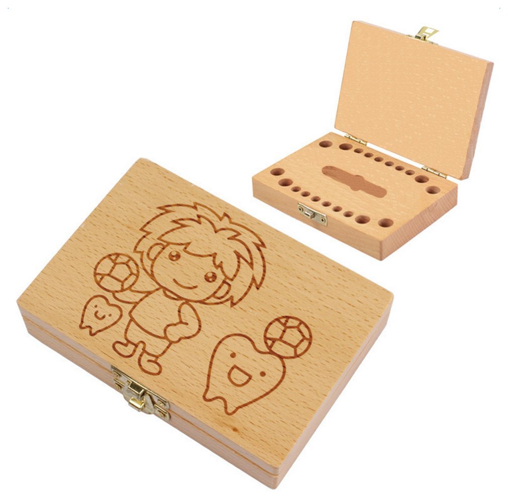 Boites A Souvenirs Bebe Puericulture Jingyuu Boite Dents De Lait Anglais Bebe Dent De Lait Boite Souvenir Bebe Rangement Enregistrer Boite Cadeaux En Bois Pour Enfants Garcon Et Fille