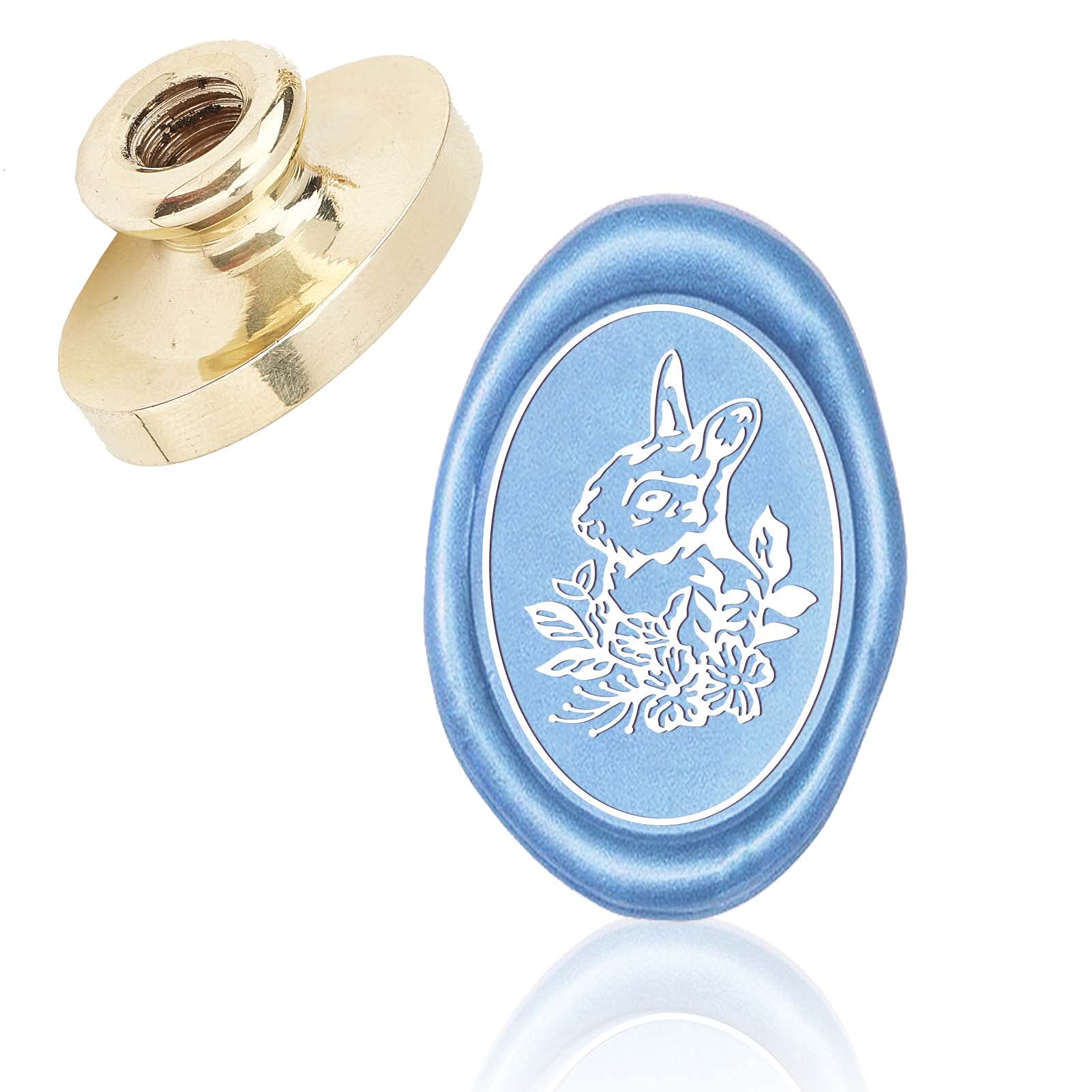 CRASPIRE Wax Seal Stamp Rabbit, Oval Sealing Stamp Head Only for Wedding Invitations Crads Bottle Gift Decoration