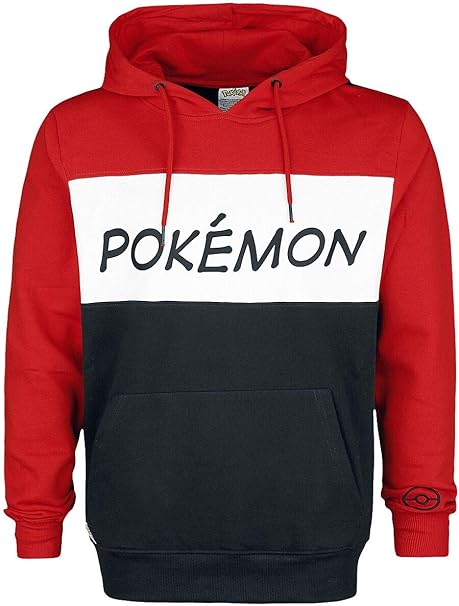 Pokemon Logo Manner Kapuzenpullover Rot Schwarz Weiss Amazon De Bekleidung