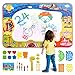 Aqua Doodle Mat Toy for Toddlers Age 3+, Extra Large Water Coloring Mat with 5 Magic Pens, Mess-Free Doodle Painting Toy Educational Toys for Girls Boys Kids Age of 2 3 4 5 6 7 8