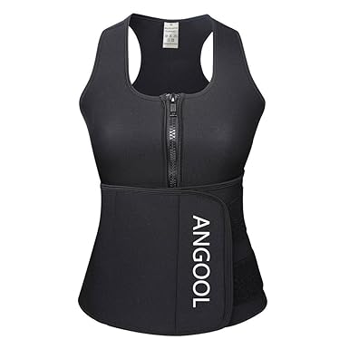ANGOOL Damen Waist Trianer Korsett Schweiß Weste Sport Korsage Abnehmen Taillenformer Fitness