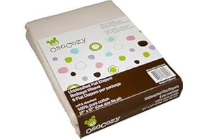 OsoCozy Unbleached Birdseye Flat Cloth Diapers (6 Pack) - 27 x 27 Inches, One-Layer Flat Cloth Baby Nappies Made of Soft, Durable 100% Birdseye Weave Cotton…