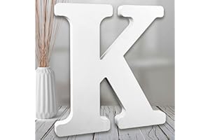 AOCEAN 8 Inch White Wood Letters, Unfinished Wooden Letters for Wall MAGA Decorative Standing Letters Slices Sign Board Decoration for Craft Home Party Projects (K)