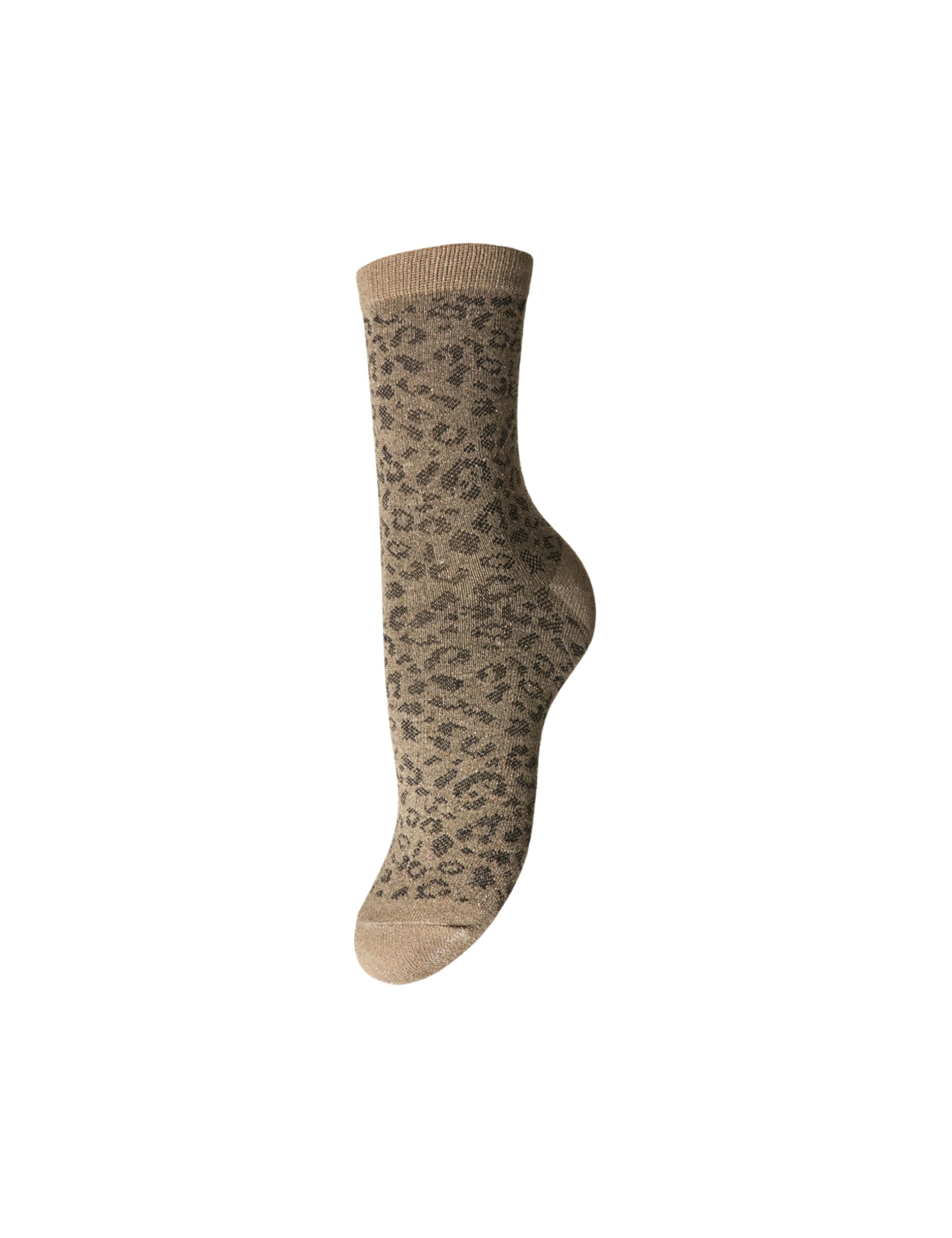 PIECES Women's Pcsebby Glitter Long AOP Noos Socks, Fossil/Detail: Morel, One size