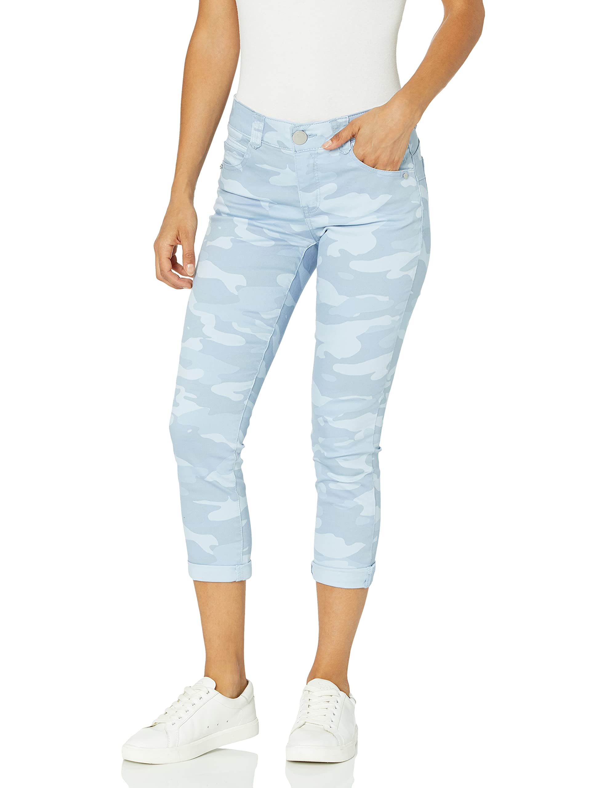Democracy Women’s Petite Ab Solution Crop, Blue Fog, 16P