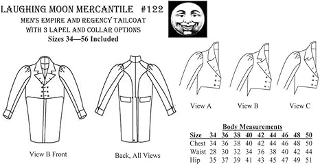 Amazon Com Men S Empire Amp Regency Tailcoat Coat Sewing