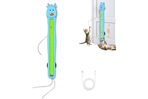 Auto Motion Flying Rope Cat Toy,Automatic Electric Wall Mounted Interactive Cat Toy for Indoor Cats, Hands-Free Exercise and 