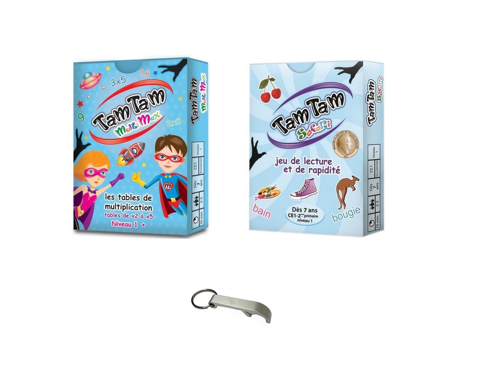 Set Tam Tam Safari CE1 Level 1 + Multimax Multiplication Tables Level 1 French Version + 1 Blumie Wooden Bookmark Ruler (Safari CE1 Level 1 + Multimax Level 1)
