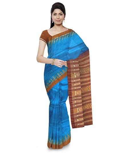 Odisha Handloom Ikkat Womens Tussar Saree (Green, orissa art 55)