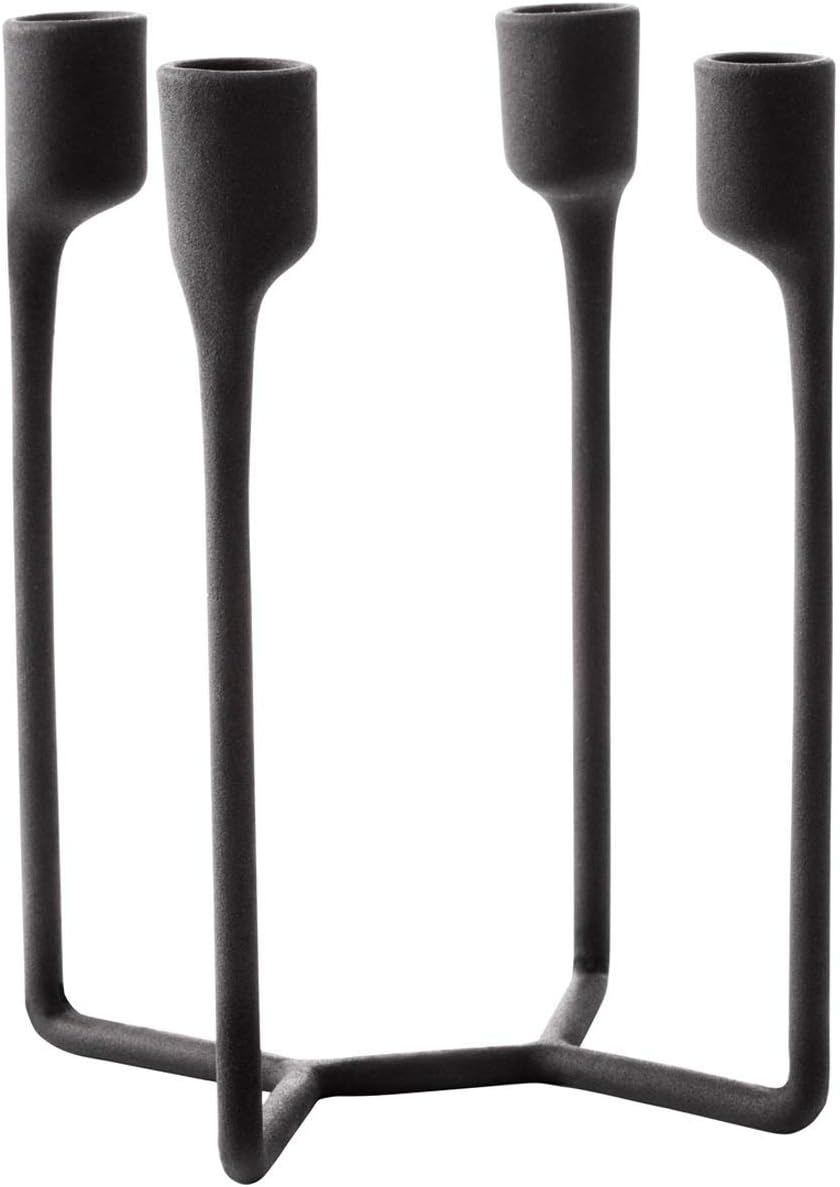 Normann CopenhagenCandlestick, Wood, metal, glass, Black, L 13,8cm, B 13,2cm, H 20,4cm