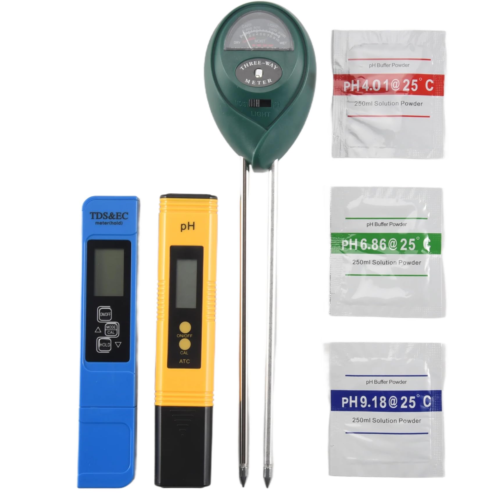 Rensimote 3 Pack PH Meter TDS PPM Meter and Soil PH Tester PH/EC Digital Kit for Home, Garden, Lawn, Farm