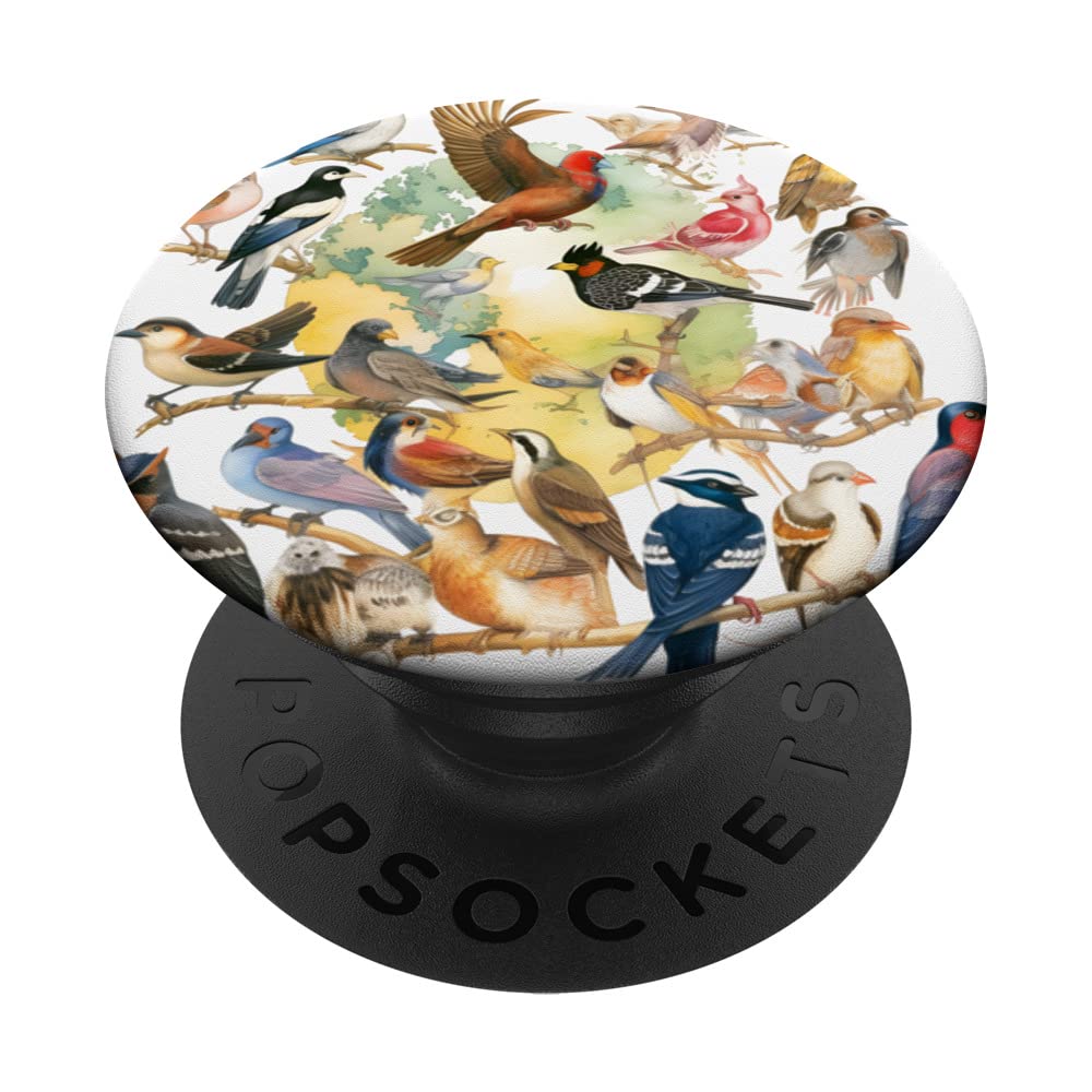 Vibrant Bird Songbird Symphony Nature's Melody Birdwatching PopSockets Swappable PopGrip