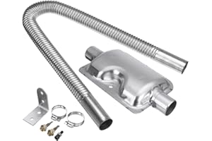 Parking Heater Exhaust Pipe 1-Inch Diameter, 60cm Stainless Steel Diesel Air Heater Muffler Kit Corrosion Resistant Replaceme