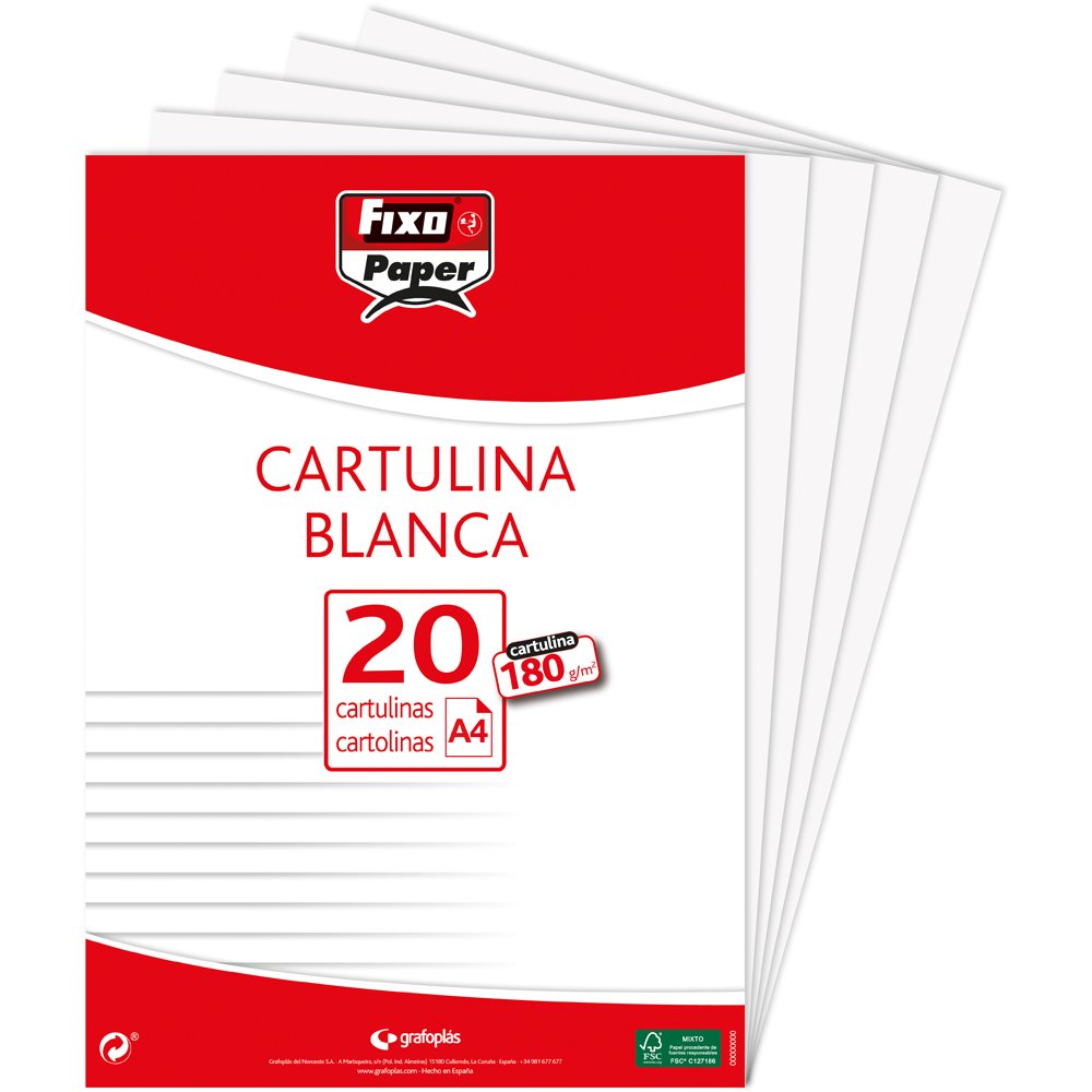 Fixo 11110970 – Pack of 20 Card, A4, White