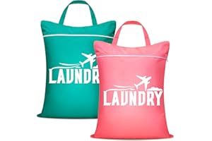 2 Pcs Large Travel Laundry Bag Washable Waterproof Wet Bag Dirty Clothes Bag Swimsuit Workout Bag for Gym Clothes Laundry Wet