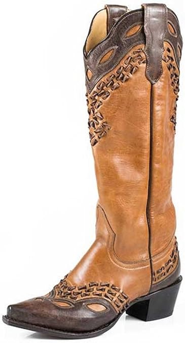 tan leather cowboy boots ladies