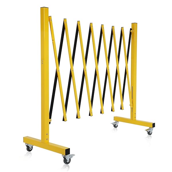 DOLLATE INDUSTRIAL EXPANDABLE METAL BARRICADE, 11.5 FEET RETRACTABLE...