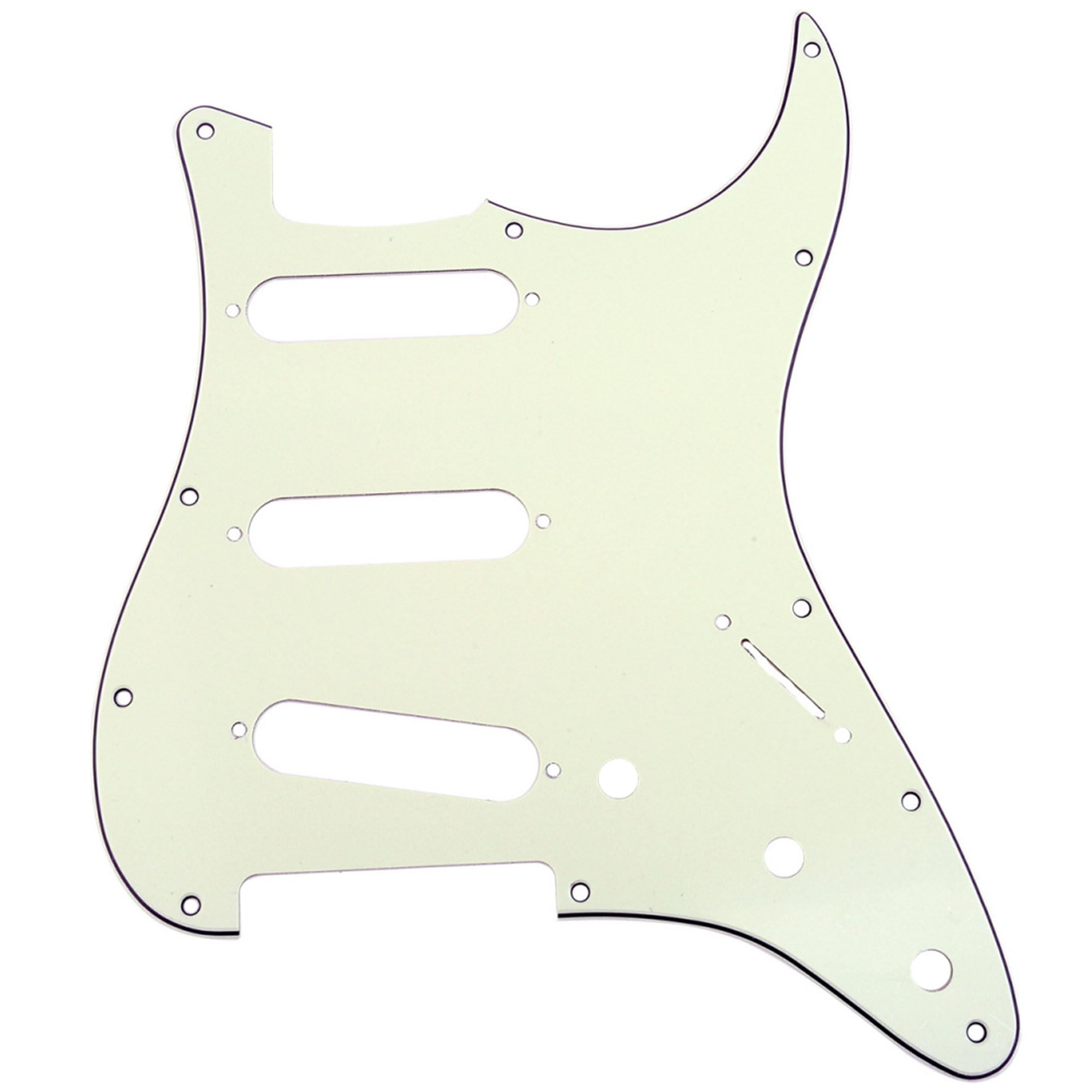 Musiclily 11 Hole SSS Strat Pickguard Scratch Plate for Fender USA/Mexican Standard Stratocaster Modern Style Electric Guitar, 3Ply Ivory โ image 1