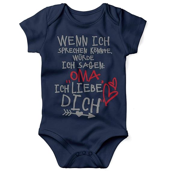 Mikalino Babybody Mit Spruch Für Jungen Mädchen Unisex Kurzarm Wenn Ich Sprechen Könnte Würde Ich Sagen Oma Ich Liebe Dich Handbedruckt Handmade