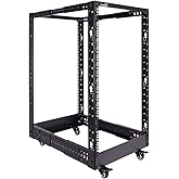 NavePoint 4-Post Open Frame Racks 19-inch Standard, Adjustable 22"-40", Square Holes/Cage Nuts - Parent