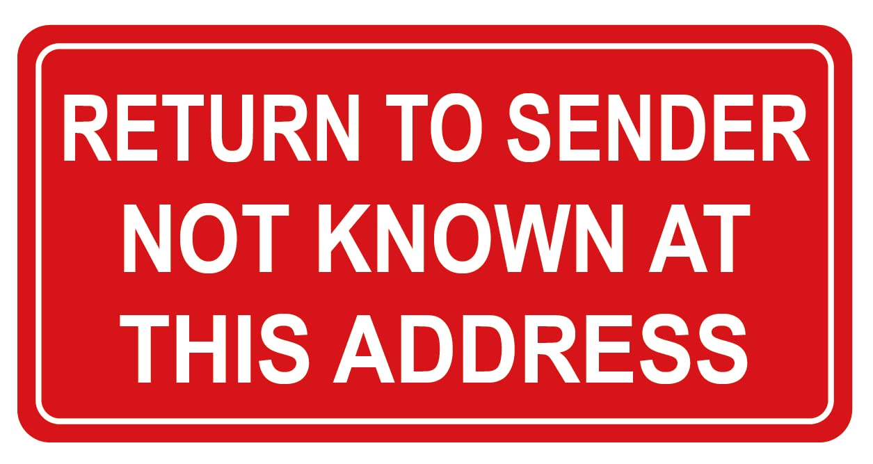 Return to Sender Sticker,1x2inch 500pcs Return to Sender Sticker for Envelope Box Shipping