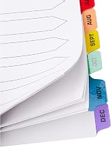 Q-Connect Multi-Punched Reinforced A4 Indexes January-December Colour Tabs view 4