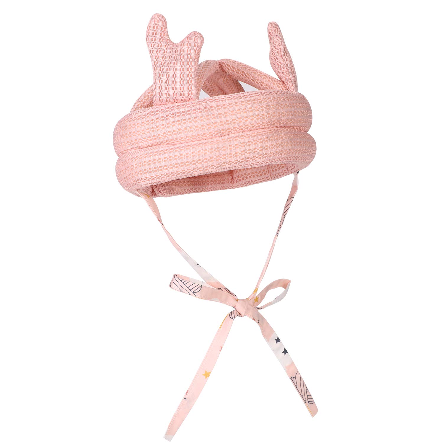 Baby Head Protector Helmet Safety Hat Toddler Head Guard Infant Head Protective Hat for Walking Crawling Anti-Collision Cotton Helmet Hat Padded Lightweight Breathable Adjustable 45-54cm Pink