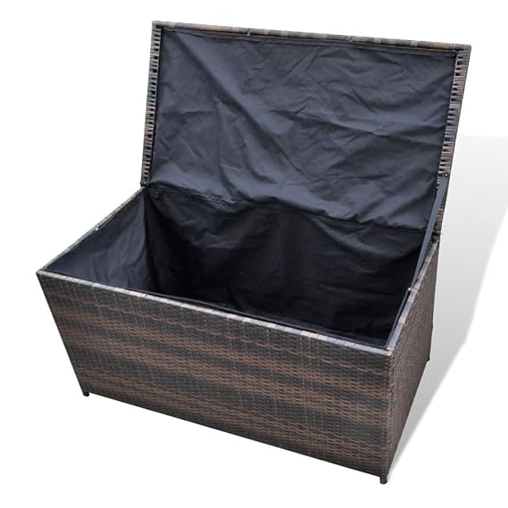 vidaXL Aufbewahrungsbox Rattan Braun 116x60x60 cm Rattantruhe