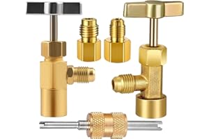 Boltigen R134A Can Tap, R134A Self-Sealing and Puncture Style Refrigerant Can Tap Valves with Refrigerant Tank Adapters for Refilling Automotive Air Conditioning Systems