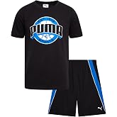PUMA Boys 2 Piece Cotton Tee &amp; Active Performance Shorts Set (Sizes 4-16) | Breathable Performance Fabric, Lightweight Comfortable Fit, Short Sleeve Crewneck, Great for Sports &amp; Active Play