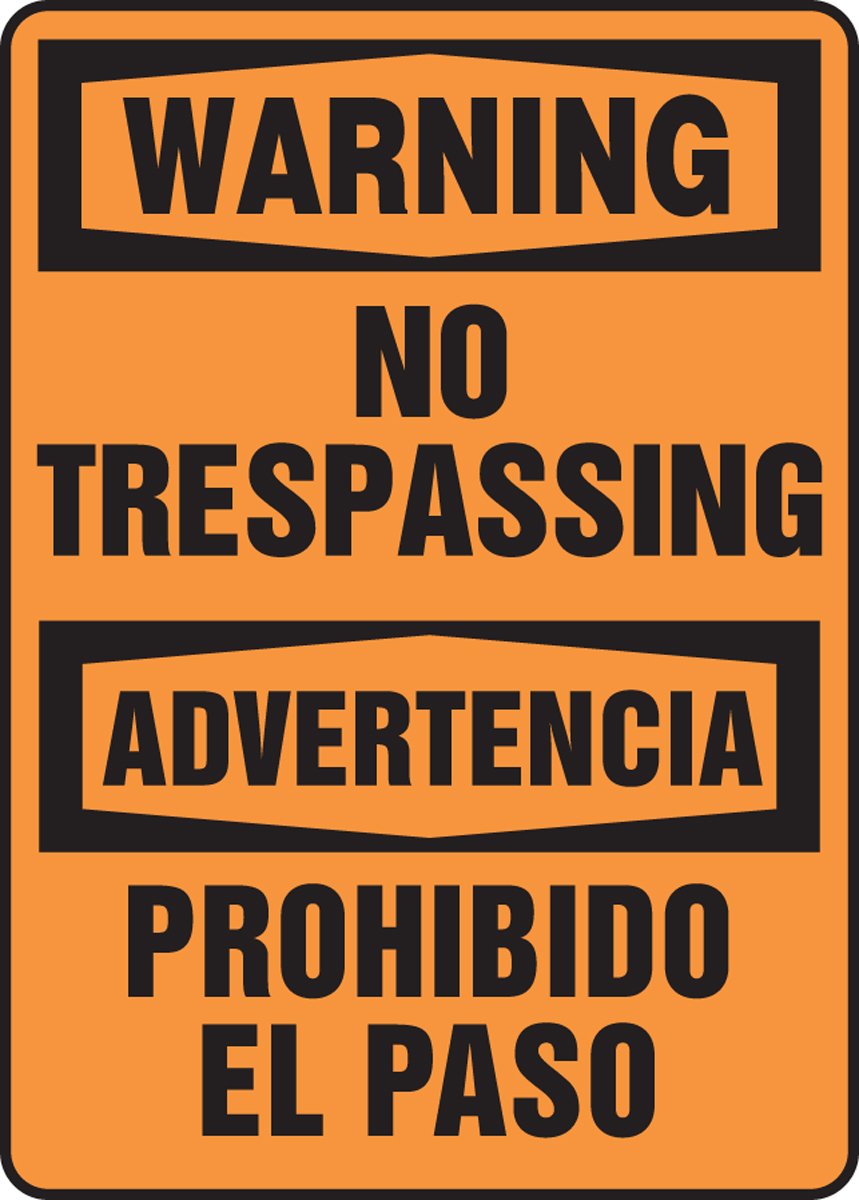 Accuform SBMADM304VP Plastic Spanish Bilingual Sign, Legend"Warning NO