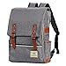 Canvas Backpack - Lightweight Laptop Backpack, Vintage Travel Backpack with Laptop Sleeve, Campus Backpack with Side Pockets Canvas Rucksack for School Working Hiking grey