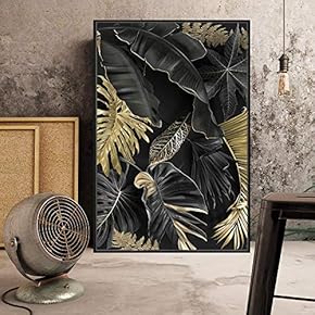 Framed Canvas Wall Art for Living Room, Bedroom Leaves Arrangement I Canvas Prints for Home Decoration Ready to Hang - 16x24 inches