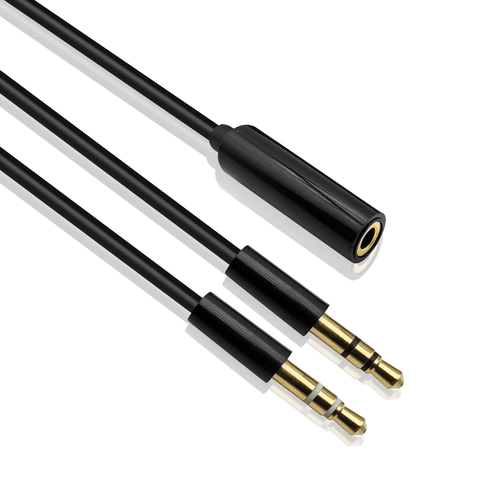 iYueMps 1.5m Audio Splitter - 3.5mm Female to Dual Male Y Splitter Headphone Cable